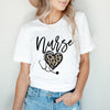 Leopard Nurse Heart Short Sleeve Crewnneck Tee