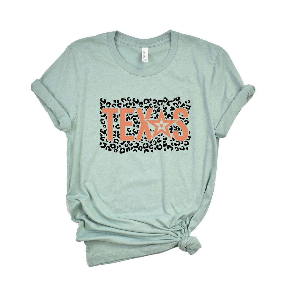 Leopard Texas Star Short Sleeve Crewnneck Tee