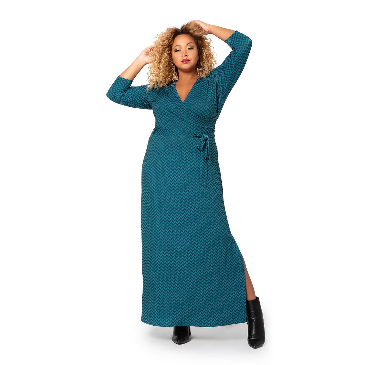 Leota Women s Perfect Wrap Maxi Dress Green Size 3X
