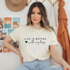 Life is Better with My Boys Heart Short Sleeve Crewnneck Tee