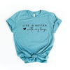 Life is Better with My Boys Heart Short Sleeve Crewnneck Tee