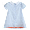 Light Blue Seersucker Pumpkin A-Line Dress