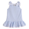 Light Blue Seersucker Ruffle Dress