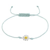 Light Green Sterling Silver Daisy Adjustable Bracelet