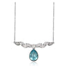 Light Turquoise Teardrop Swarovski Crystal Marquis Necklace - White