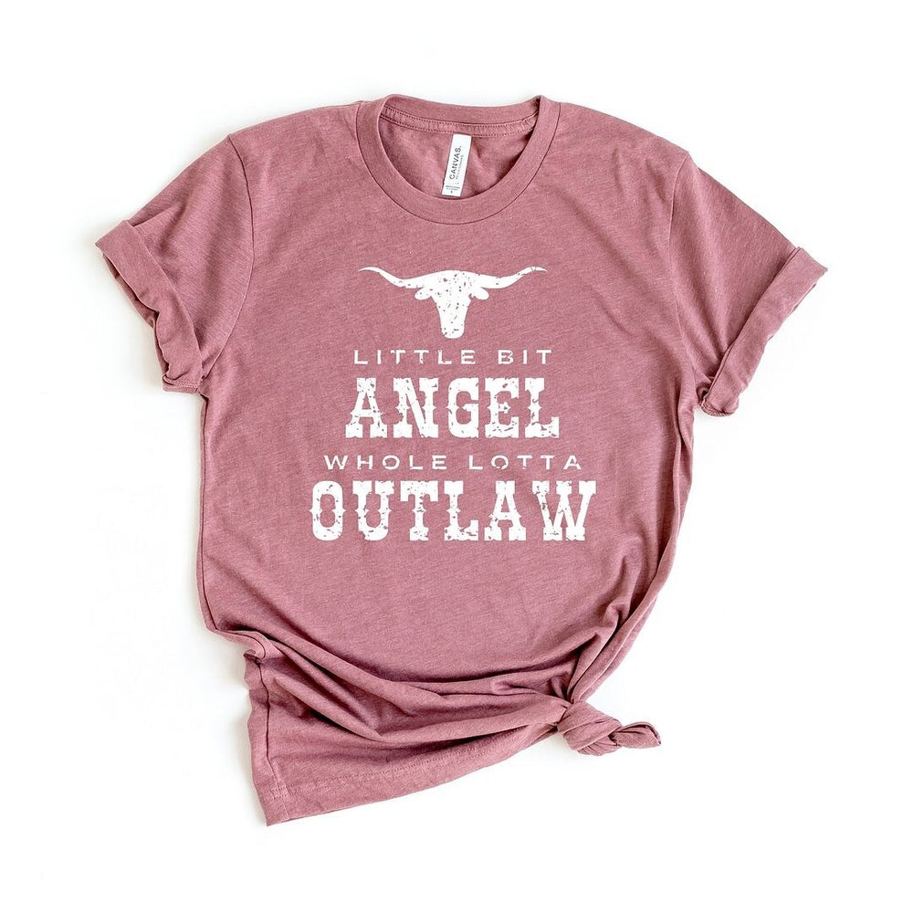 Little Bit Angel Horns Short Sleeve Crewnneck Tee