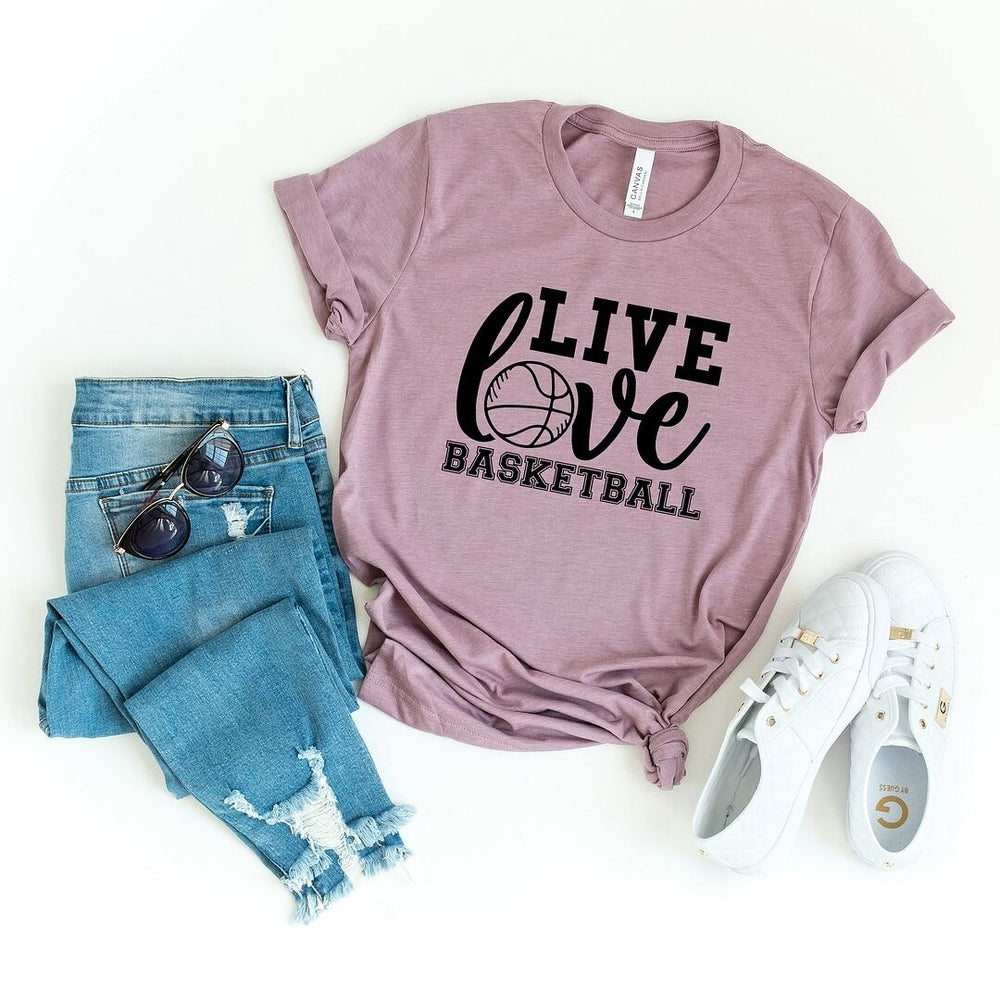 Live Love Basketball Short Sleeve Crewnneck Tee