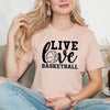 Live Love Basketball Short Sleeve Crewnneck Tee