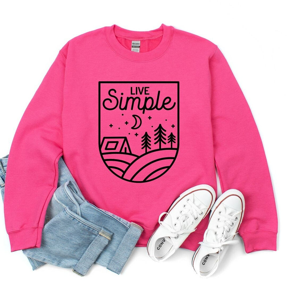 Live Simple Tent Graphic Sweatshirt