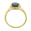 London Blue Topaz Halo Gold Ring