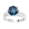 London Blue Topaz Solitaire Ring in Sterling Silver