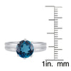 London Blue Topaz Solitaire Ring in Sterling Silver