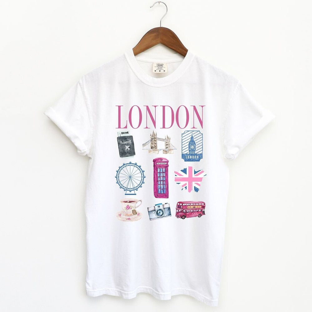 London Travel Chart Garment Dyed Tee