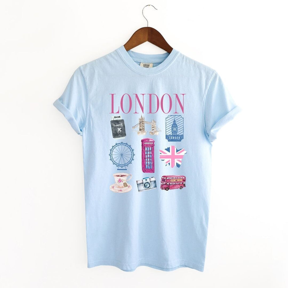 London Travel Chart Garment Dyed Tee