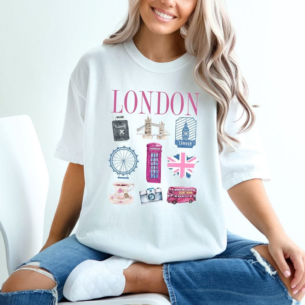 London Travel Chart Garment Dyed Tee