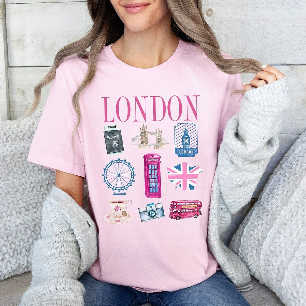 London Travel Chart Short Sleeve Crewnneck Tee