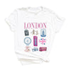 London Travel Chart Short Sleeve Crewnneck Tee