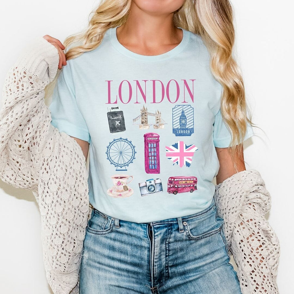 London Travel Chart Short Sleeve Crewnneck Tee