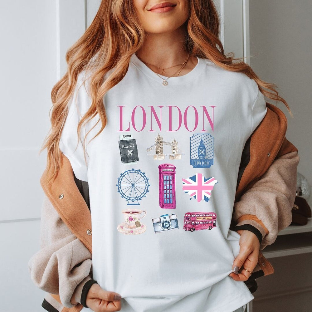 London Travel Chart Short Sleeve Crewnneck Tee