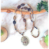 Long Beaded Earthy Tone Jasper Pendant Necklace