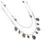 Long Layered Paua Necklace - White