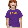 Louisiana State University Distressed Primary Kids T Shirt for Youth Boys and Girls