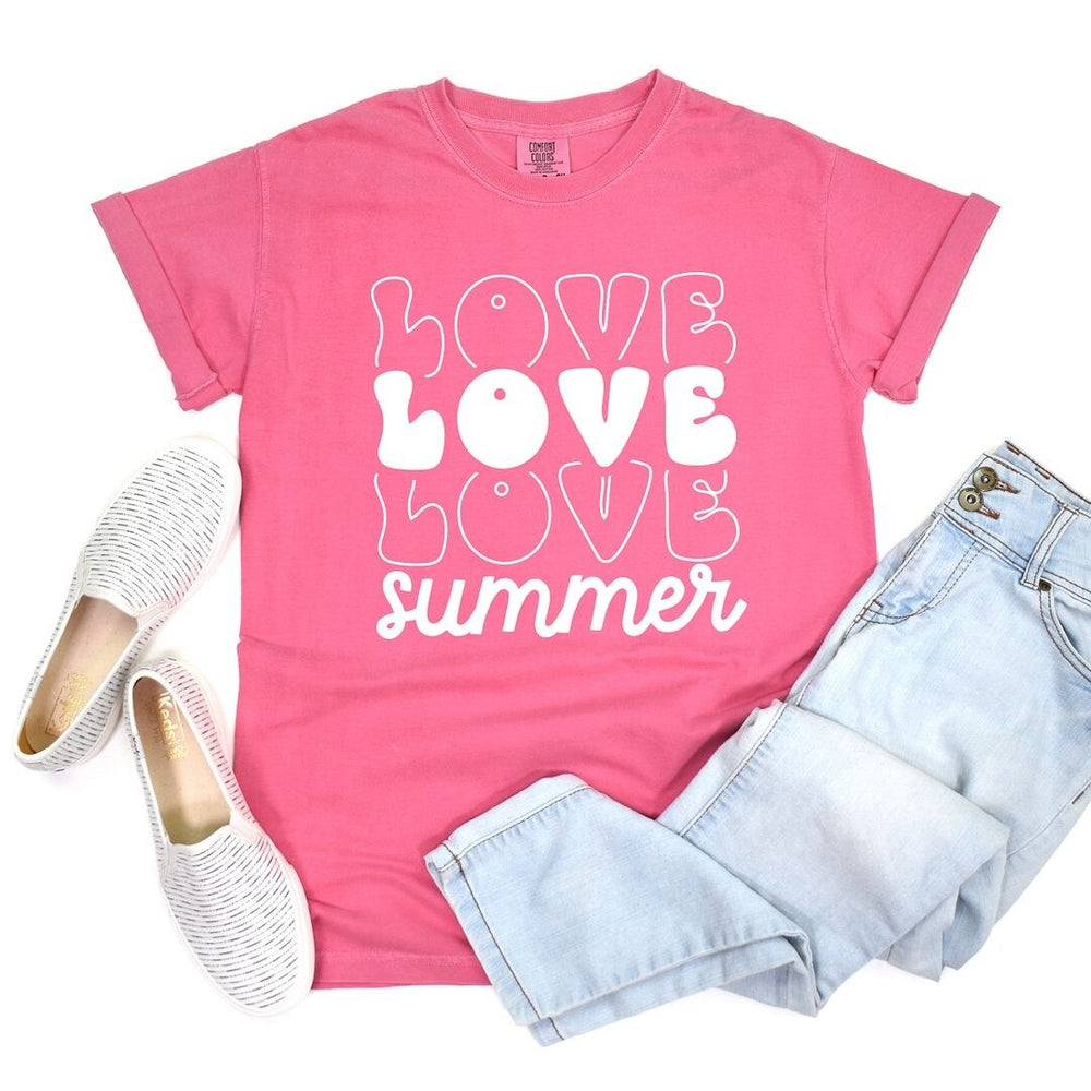 Love Summer Stacked Garment Dyed Tee