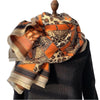 Luxurious Leopard Print Scarf in Orange