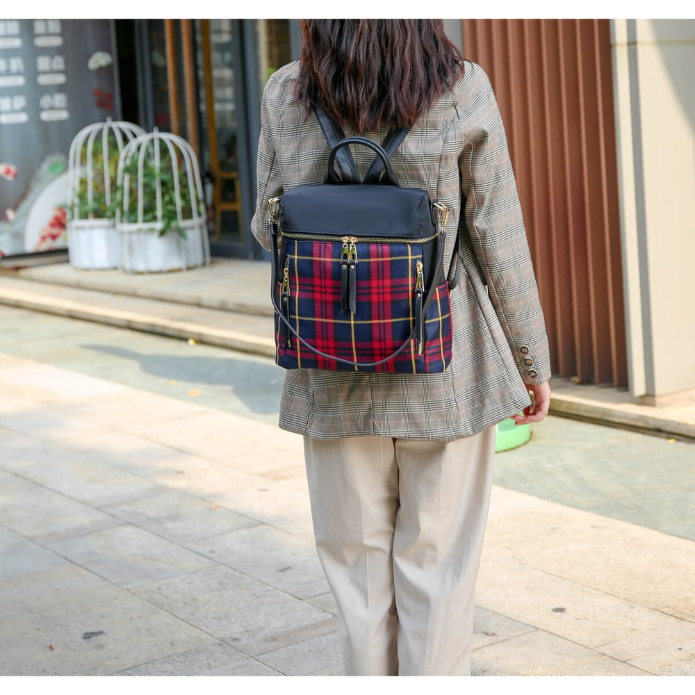 MKF Collection Nishi Plaid-Backpack by Mia K.