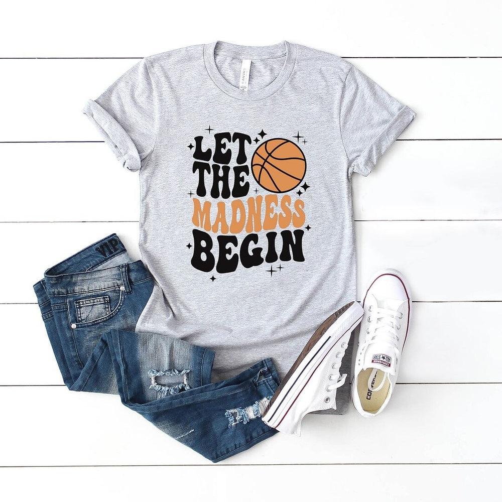 Madness Begin Basketball Short Sleeve Crewnneck Tee