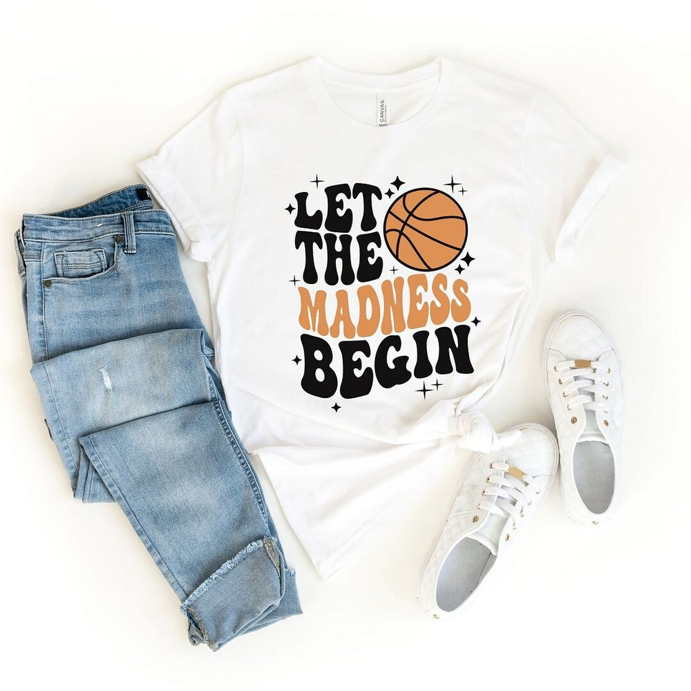 Madness Begin Basketball Short Sleeve Crewnneck Tee