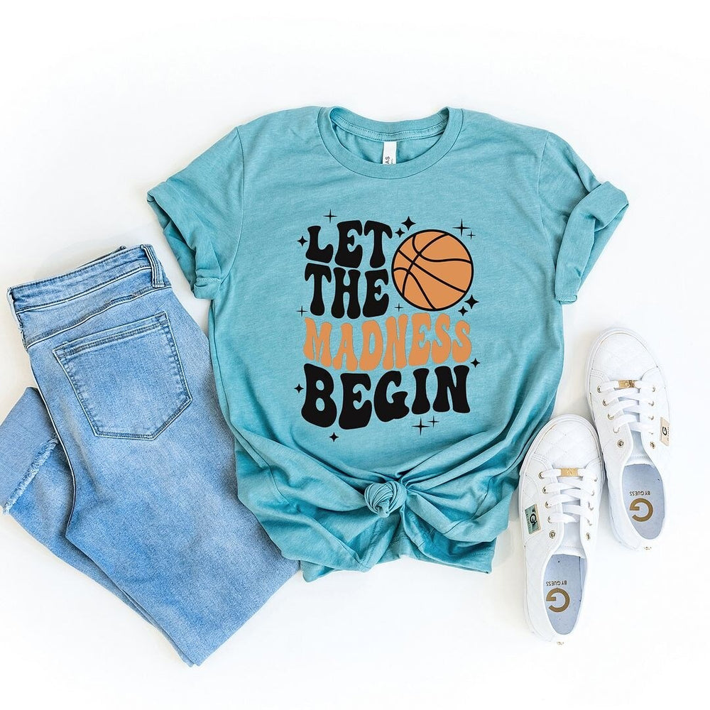 Madness Begin Basketball Short Sleeve Crewnneck Tee