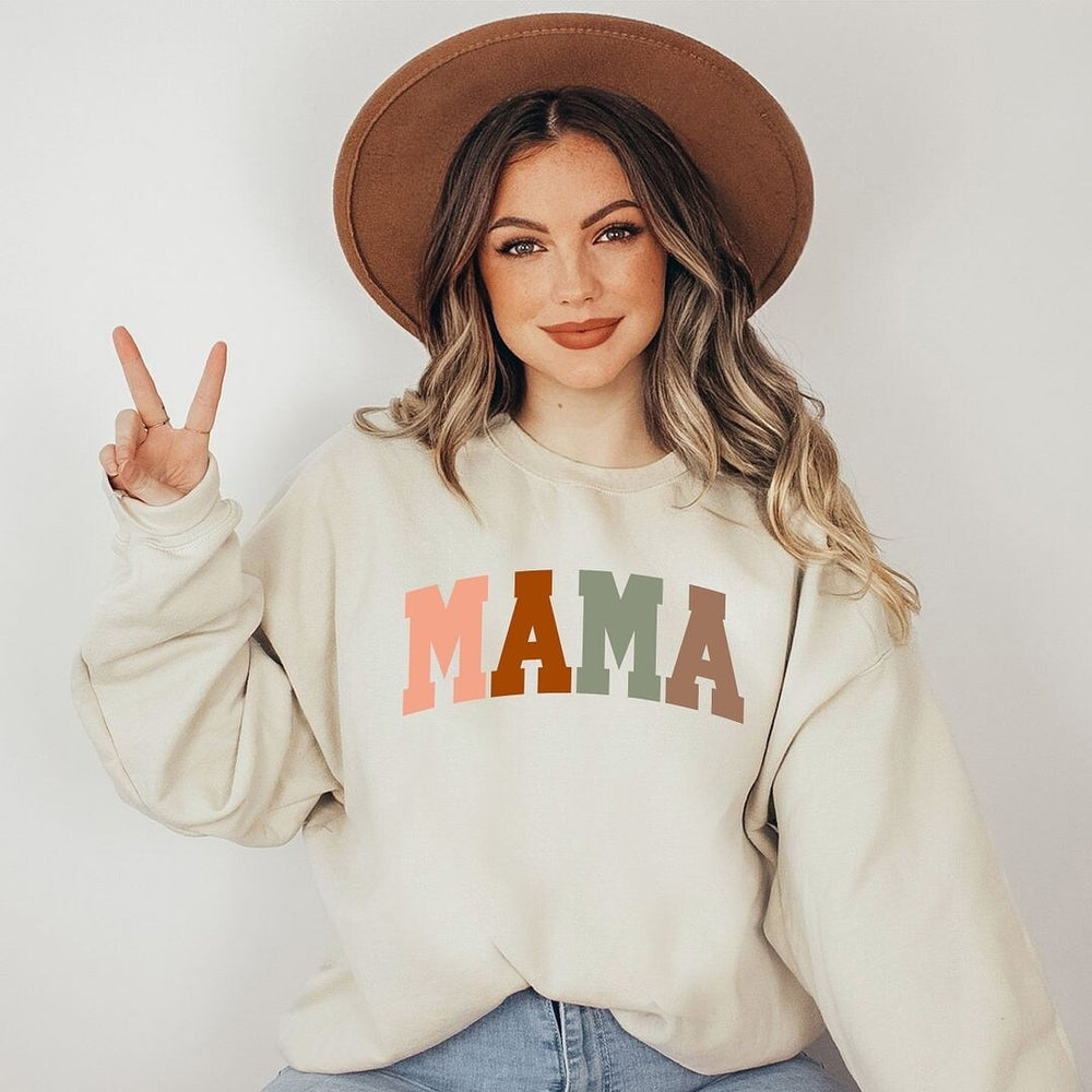 Mama Block Colorful Graphic Sweatshirt