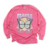 Mama Butterfly Garment Dyed Long Sleeve