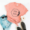 Mama Floral Hexagon Short Sleeve Crewnneck Tee