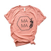 Mama Floral Hexagon Short Sleeve Crewnneck Tee