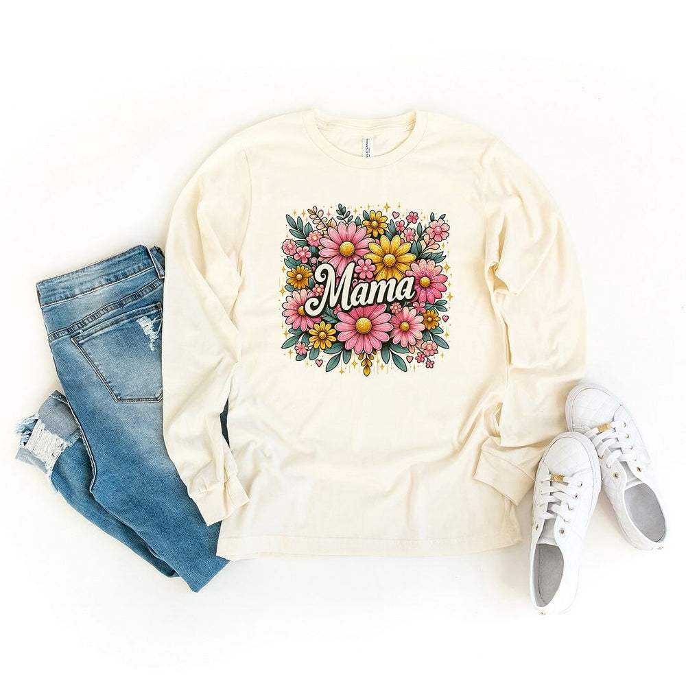 Mama Flower Collage Long Sleeve Tee