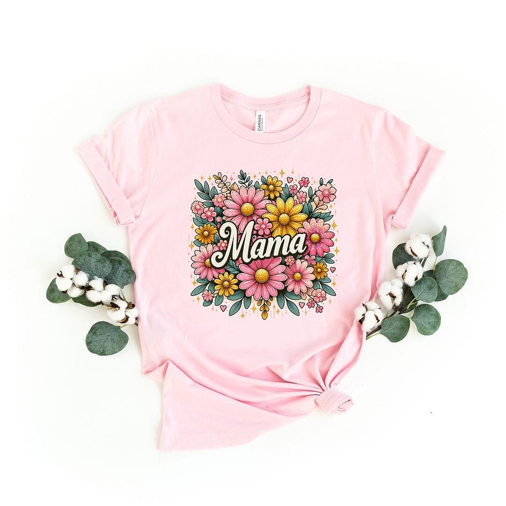 Mama Flower Collage Short Sleeve Crewnneck Tee