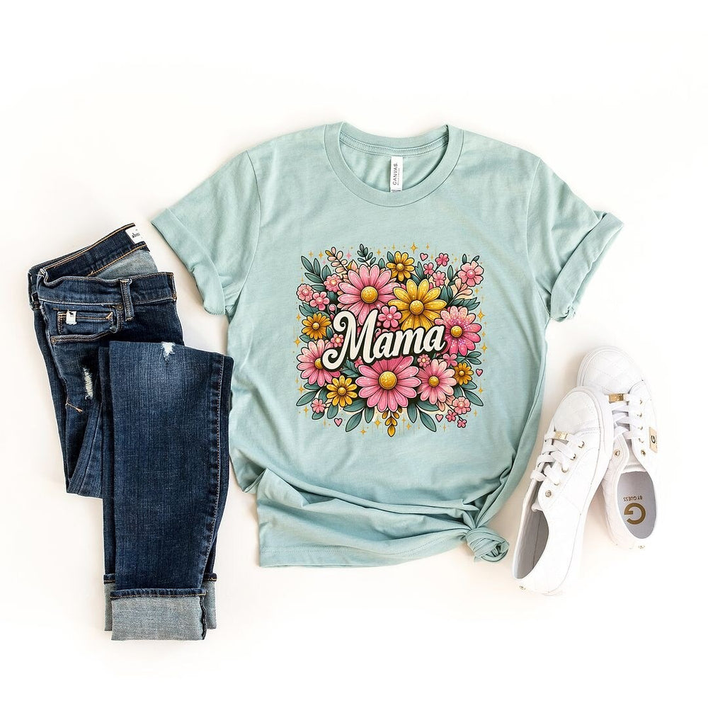 Mama Flower Collage Short Sleeve Crewnneck Tee