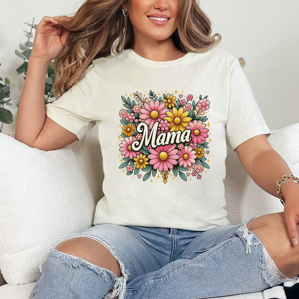 Mama Flower Collage Short Sleeve Crewnneck Tee