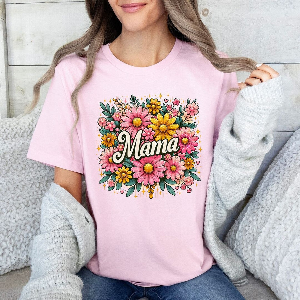 Mama Flower Collage Short Sleeve Crewnneck Tee