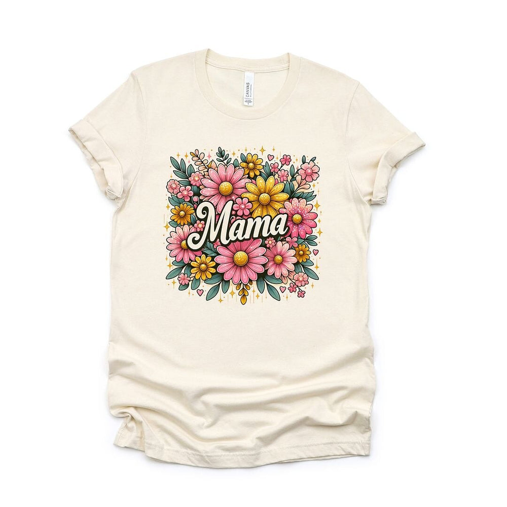 Mama Flower Collage Short Sleeve Crewnneck Tee