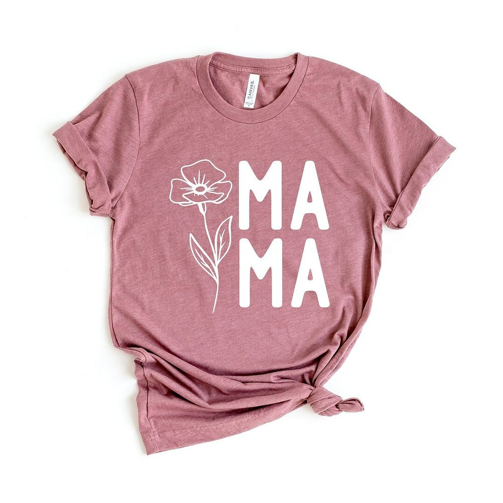 Mama Flower Short Sleeve Crewnneck Tee