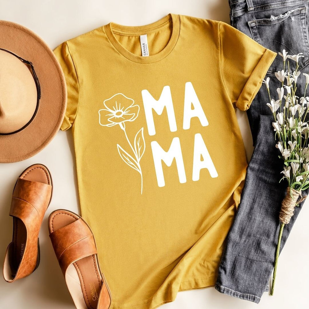 Mama Flower Short Sleeve Crewnneck Tee