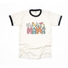 Mama Flowers Colorful Ringer Tee