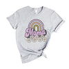 Mama Rainbow Flowers Short Sleeve Crewnneck Tee