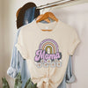 Mama Rainbow Flowers Short Sleeve Crewnneck Tee