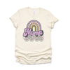 Mama Rainbow Flowers Short Sleeve Crewnneck Tee