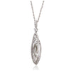 Marquis Cat Eye Pave Crystal Pendant Necklace - White