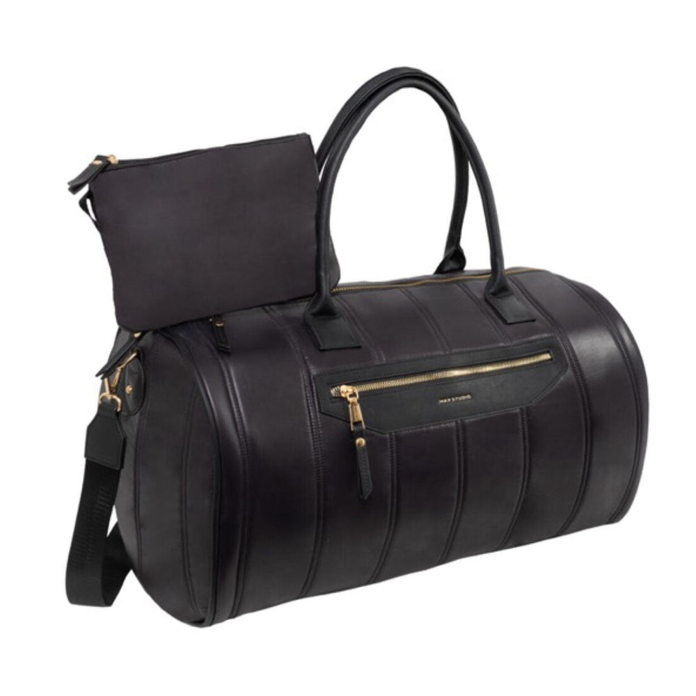 Max Studio Nylon Tubular Quilted Roll Duffel Bag